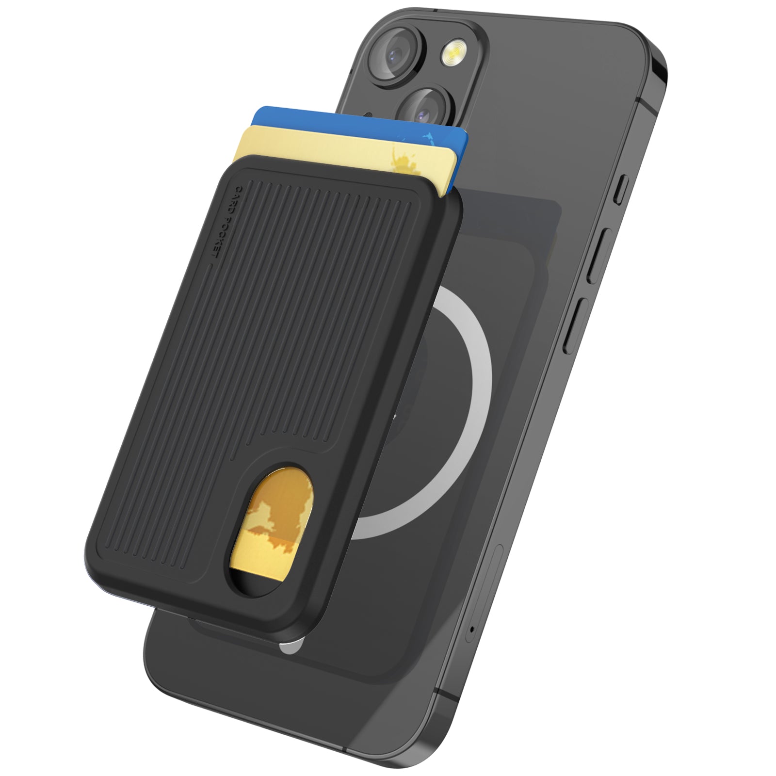 AHASTYLE PT133-B Phone Back Card Holder Magnetic Credit Card Slot Wallet Pocket AHASTYLE PT133-B Phone Back Card Holder Magnetic Credit Card Slot Wallet Pocket